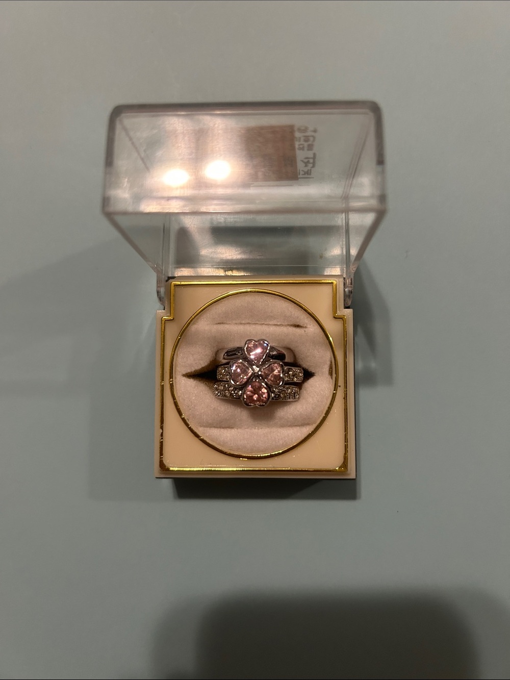 Rare 90S Vintage 3-piece Silver Puzzle Ring (Interlocking Heart Cut)